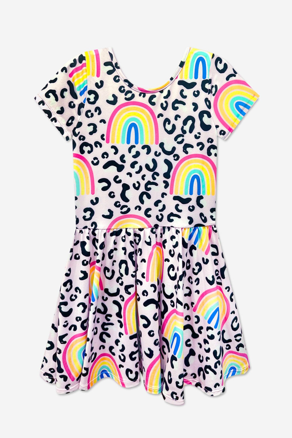 Simply Soft Short Sleeve Be Happy Dress - Tie Dye Rainbow Donuts - NEW!