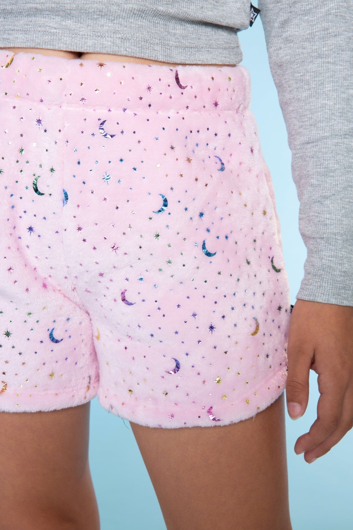 Fuzzy Plush Dolphin Short - Matcha Boba Print