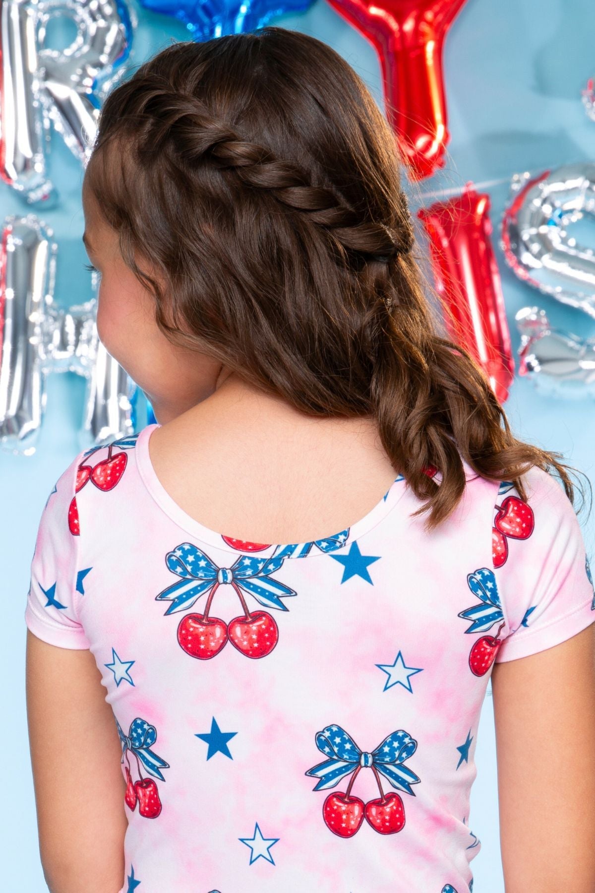 Simply Soft Short Sleeve Scoop Back Be Happy Dress - Pink Tie Dye Cherry Bow