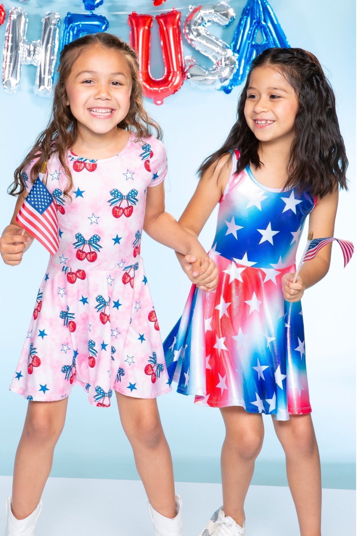 Simply Soft Short Sleeve Scoop Back Be Happy Dress - Pink Tie Dye Cherry Bow