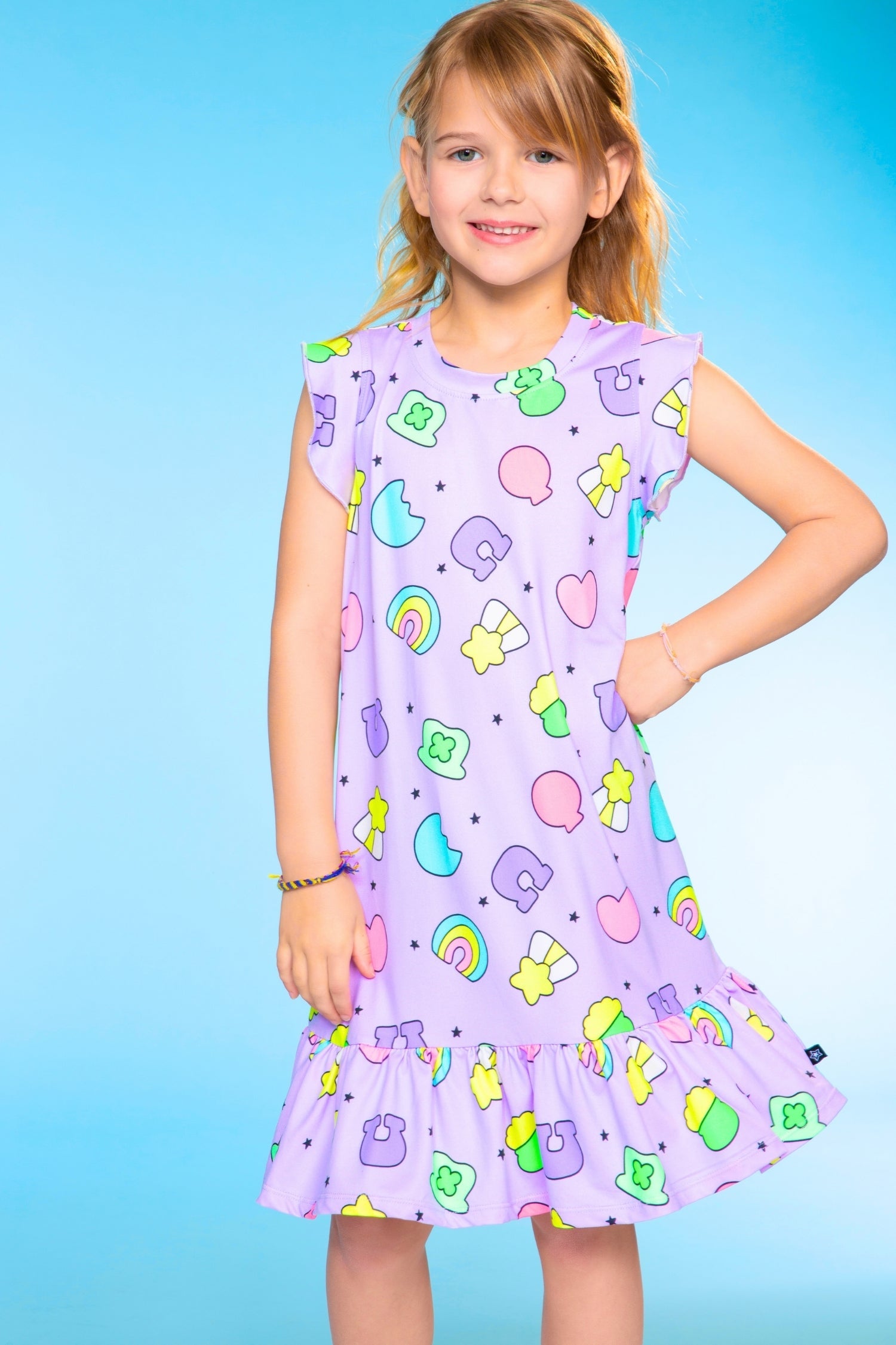 Simply Soft Flutter Sleeve Lounge Dress - Lilac Donut Ice Cream - NEW!