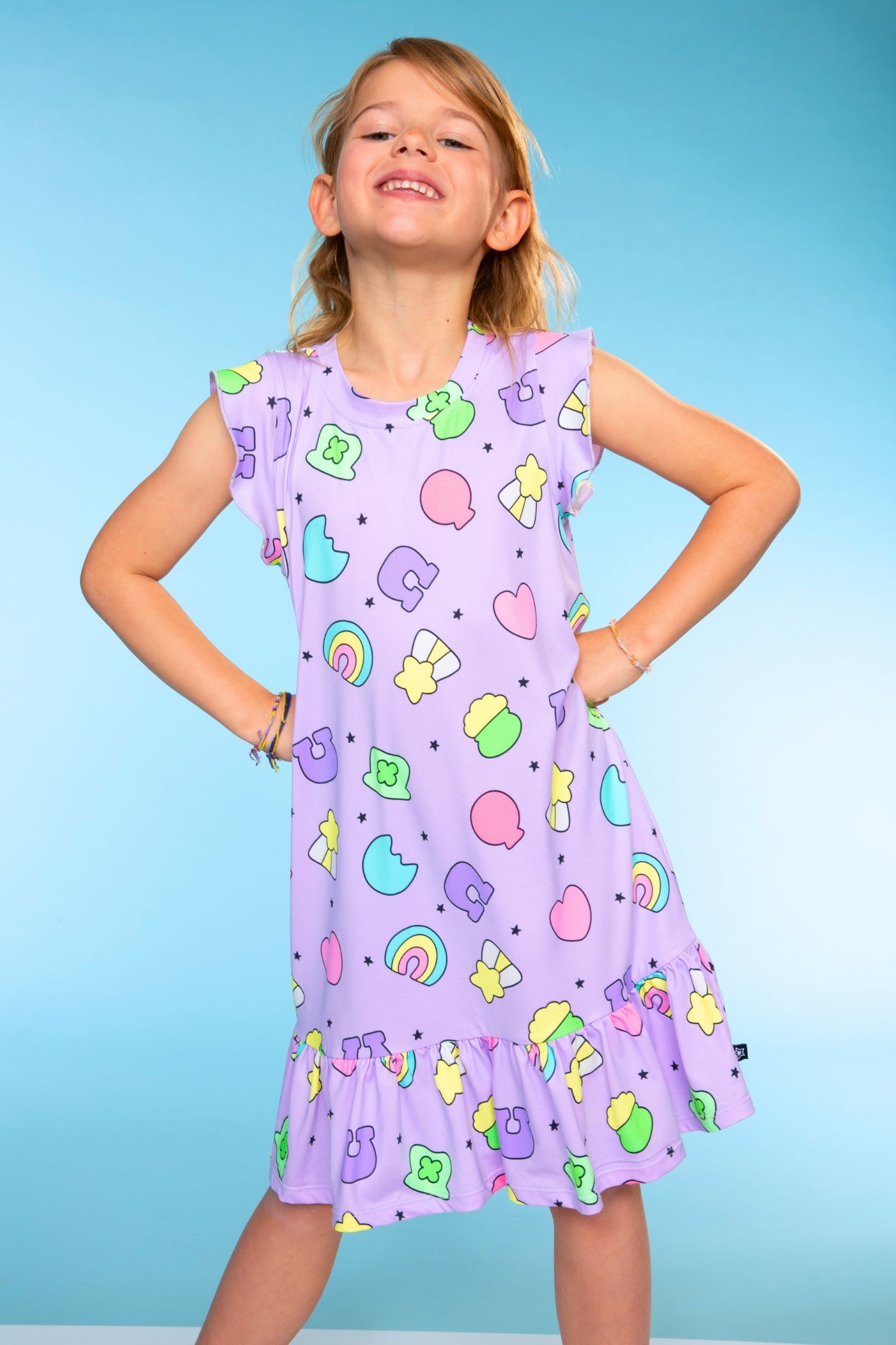 Simply Soft Flutter Sleeve Lounge Dress - Lilac Donut Ice Cream - NEW!
