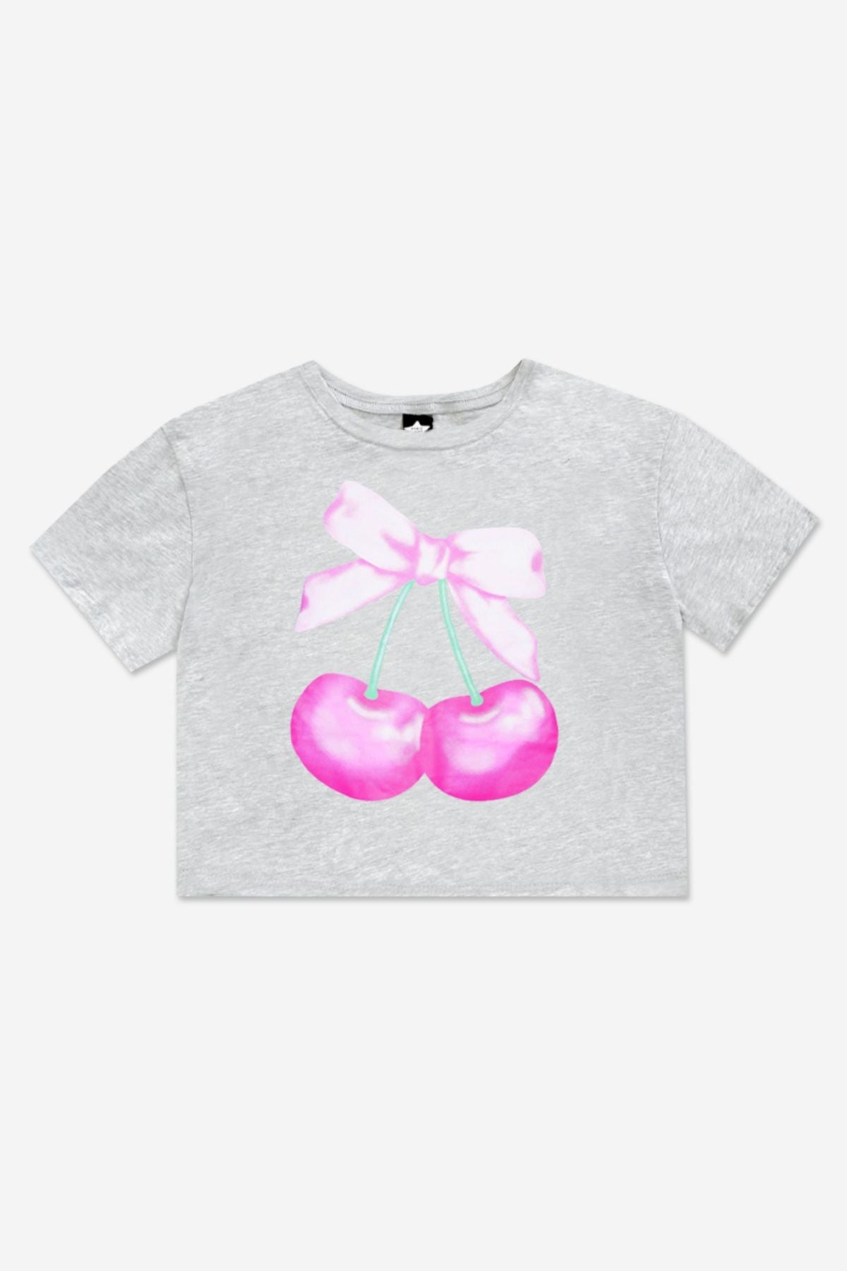 Washed Cotton Drop Shoulder Tee - Heather Grey Rainbow Drip