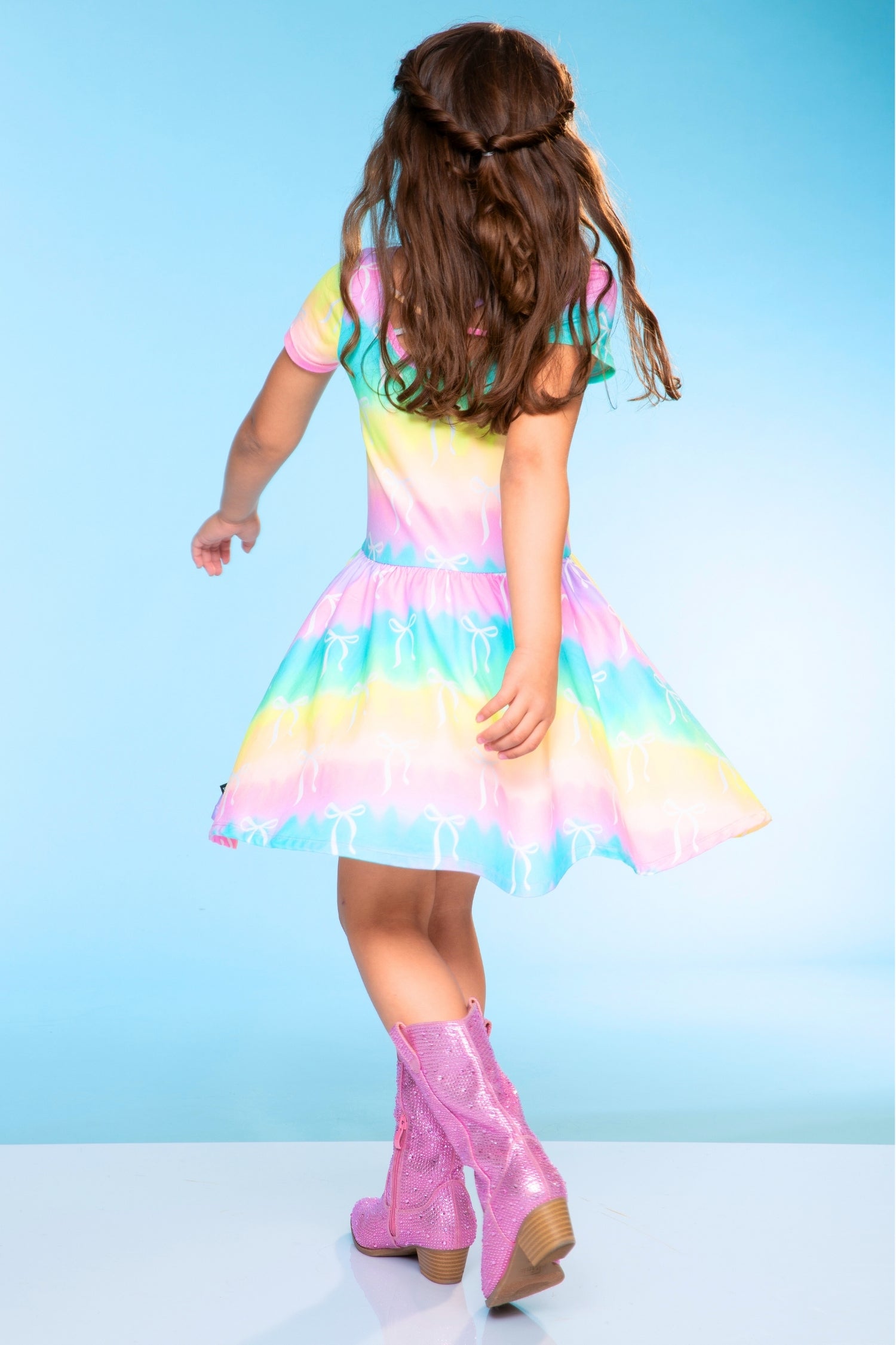 Simply Soft Short Sleeve Be Happy Dress - Tie Dye Rainbow Donuts - NEW!