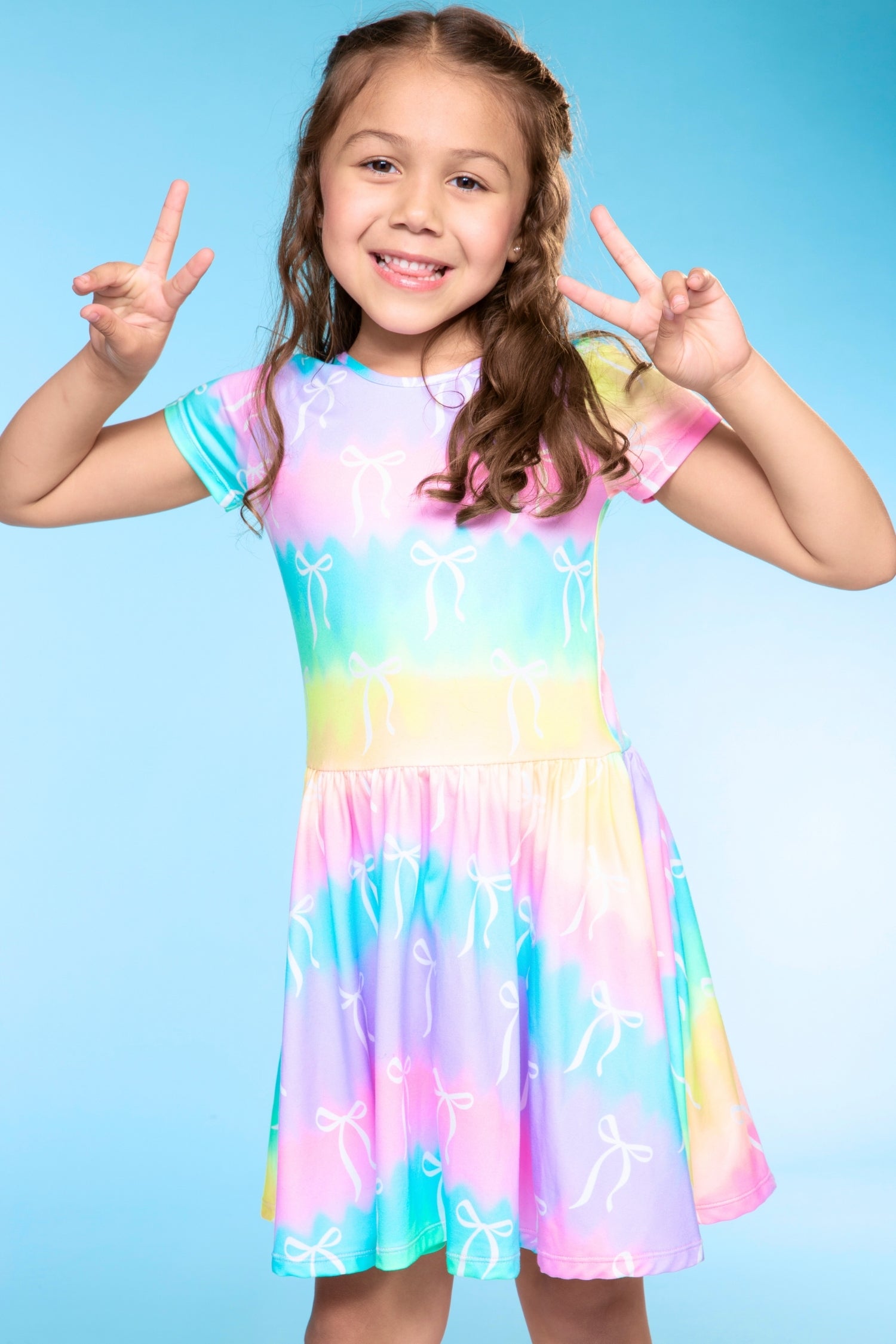 Simply Soft Short Sleeve Be Happy Dress - Tie Dye Rainbow Donuts - NEW!