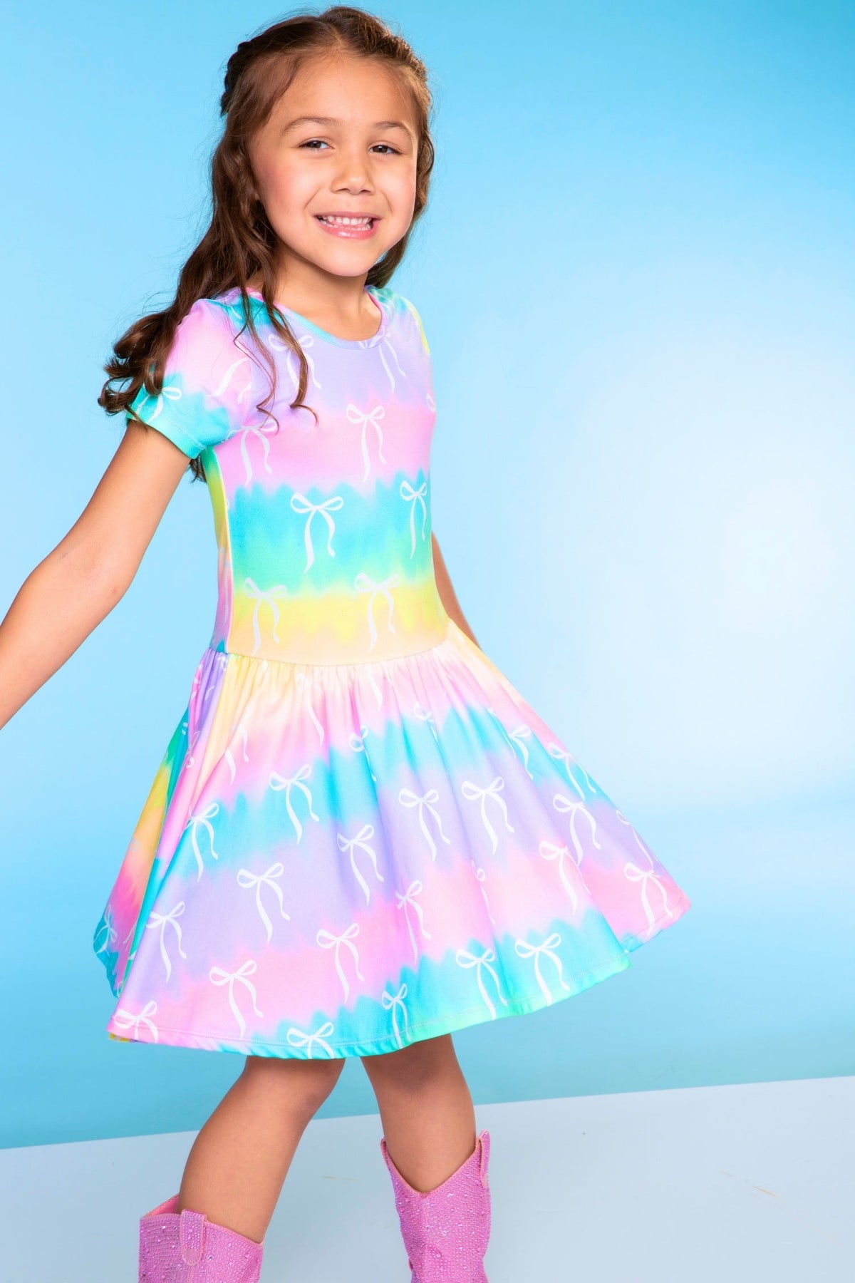 Simply Soft Short Sleeve Be Happy Dress - Pink Birthday Cake