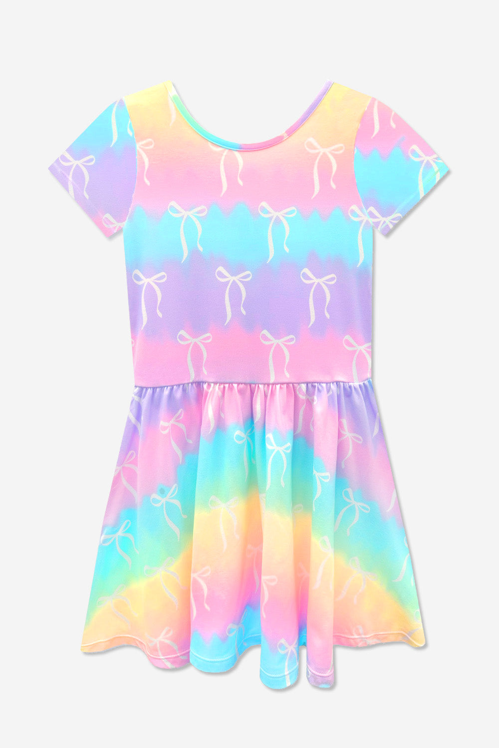 Simply Soft Short Sleeve Be Happy Dress - Tie Dye Rainbow Donuts - NEW!