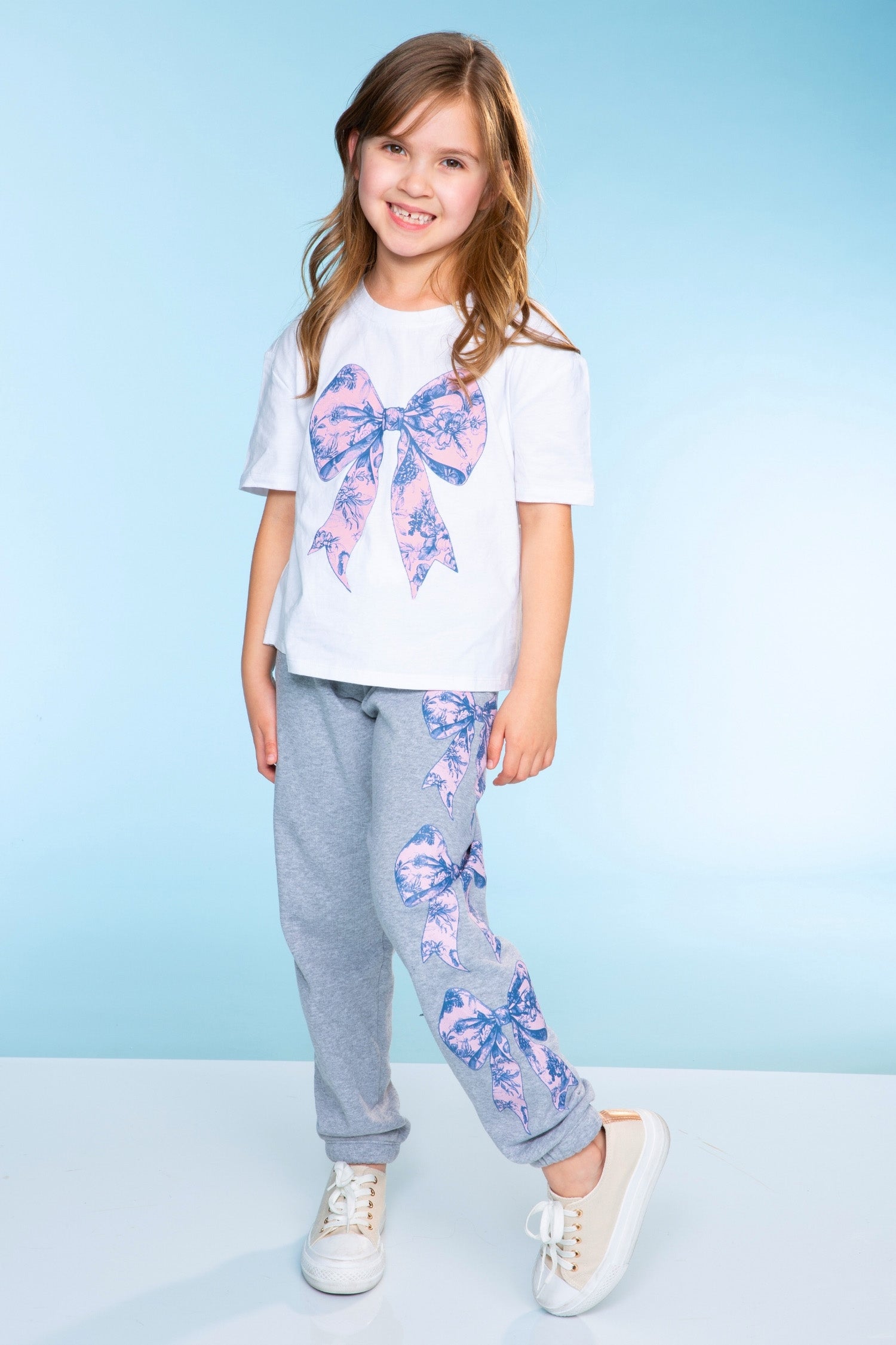 Cotton Soft French Terry Sweatpant ••• - Grey Pink Blue Stripe