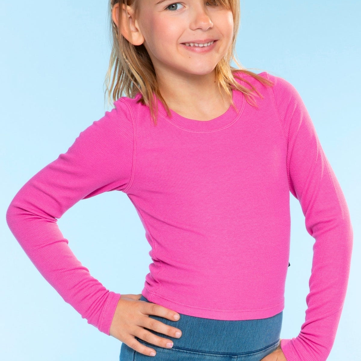Ultra-Soft Ribbed Long Sleeve Fitted Tee