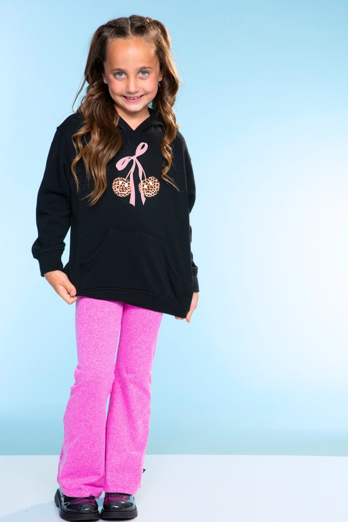 Cotton Soft Oversized Long Sleeve Hoodie - Lilac Bow Love