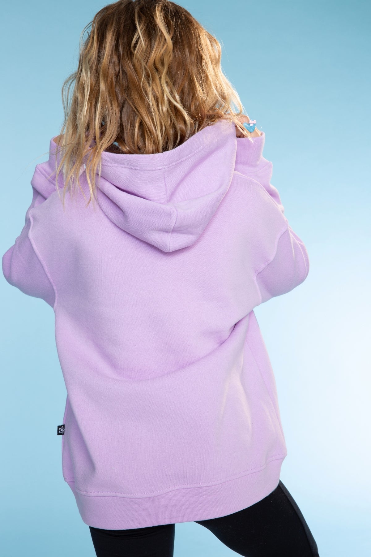 Cotton Soft Oversized Long Sleeve Hoodie - Lilac Bow Love