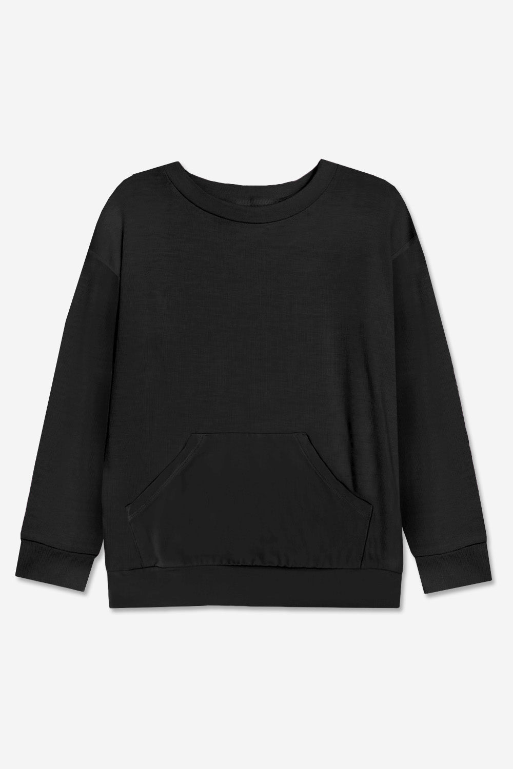 Simply Soft Kanga Pocket Crew Top - Black