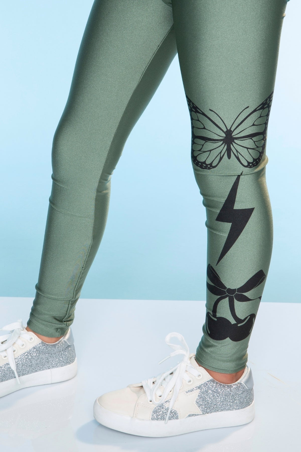 High Shine Long Legging - Silver Glitter