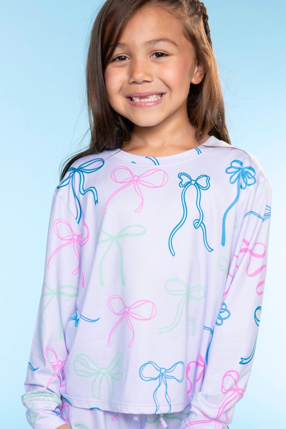 Simply Soft Long Sleeve Easy Tee & Dolphin Short - Ivory Floral Bow - NEW!