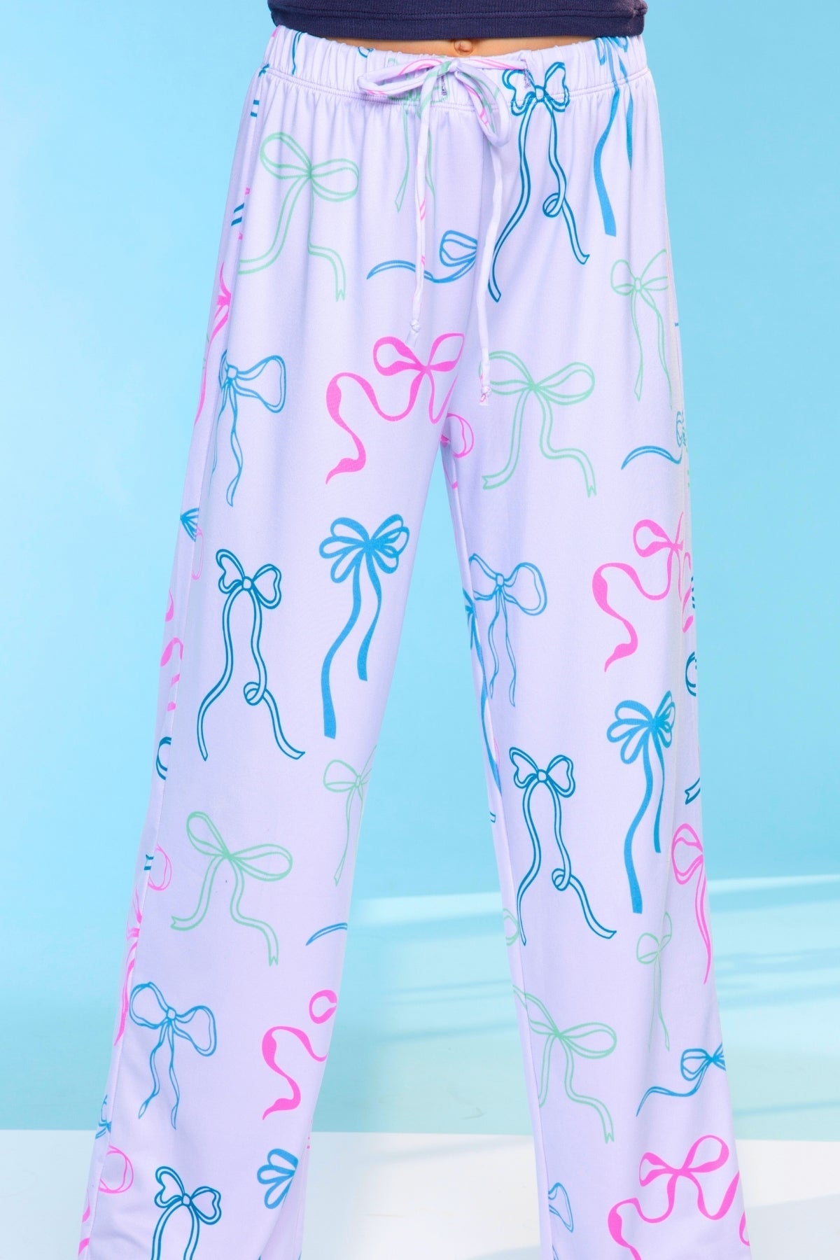 Simply Soft Karate Pant. - Navy Lt Pink Plaid