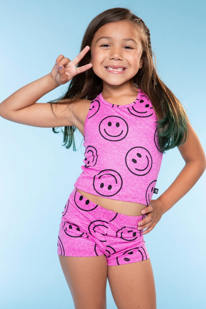 Simply Soft Luxe Cropped Racerback Tank & Tumble Short - Dark Pink Smile - NEW!