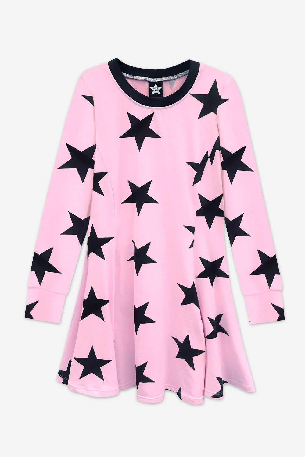 Simply Soft Long Sleeve Twirl Dress - Neon Lt Pink Leopard Splatter