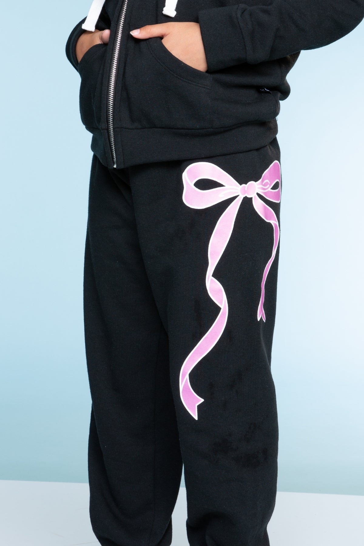 Cotton Soft French Terry Sweatpant ••• - Grey Pink Blue Stripe