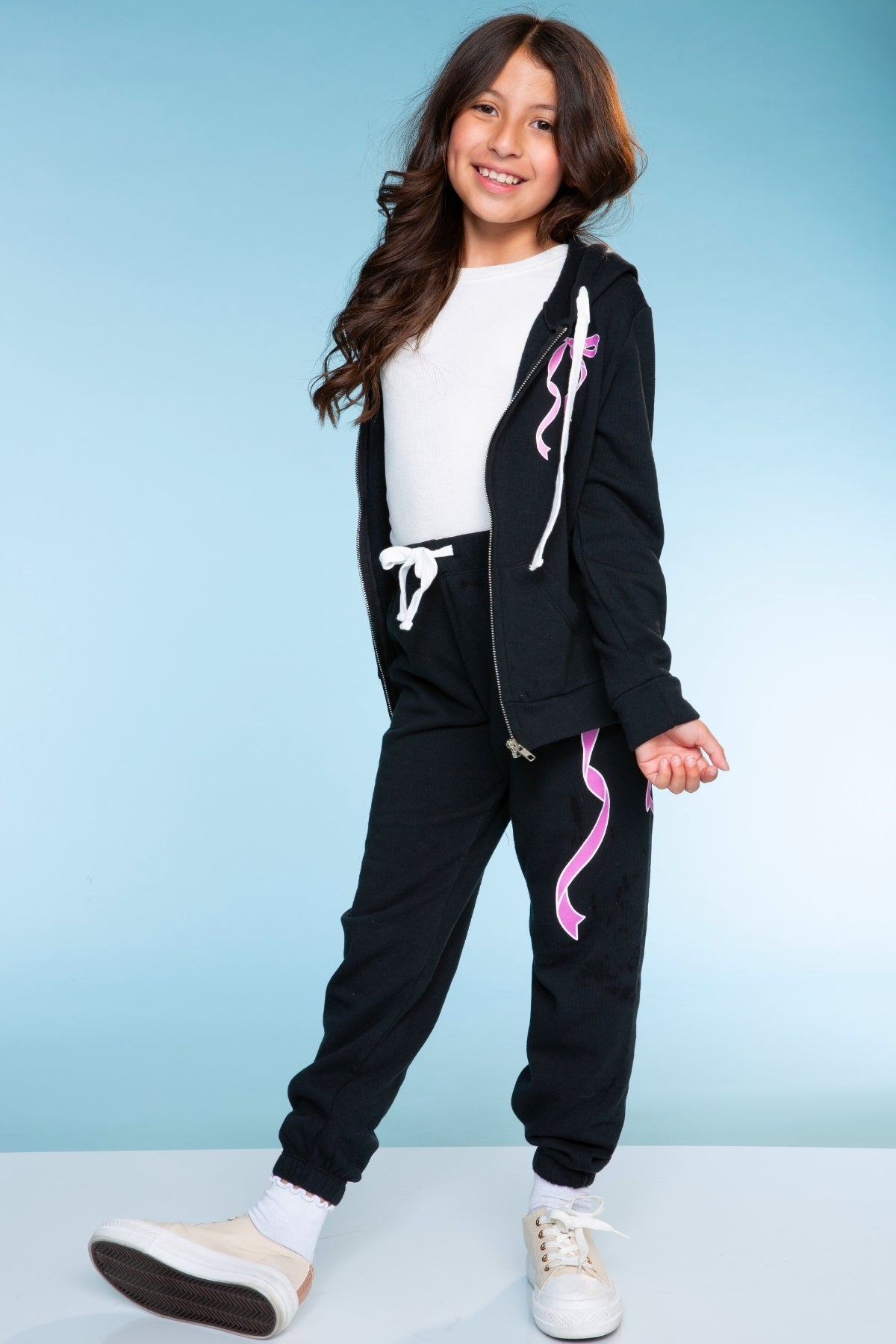 Cotton Soft French Terry Sweatpant ••• - Grey Pink Blue Stripe