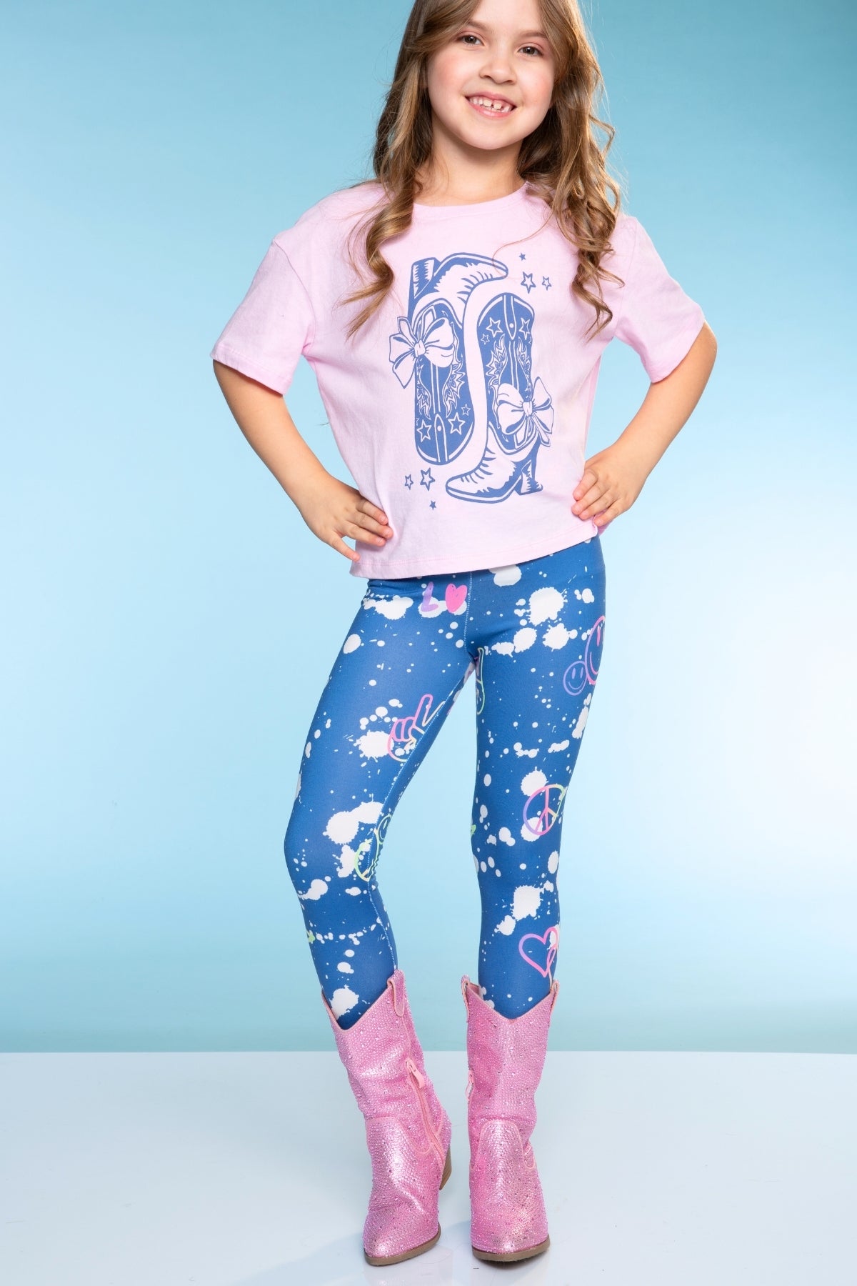 Simply Soft Long Legging - Purple Graffiti Rainbow