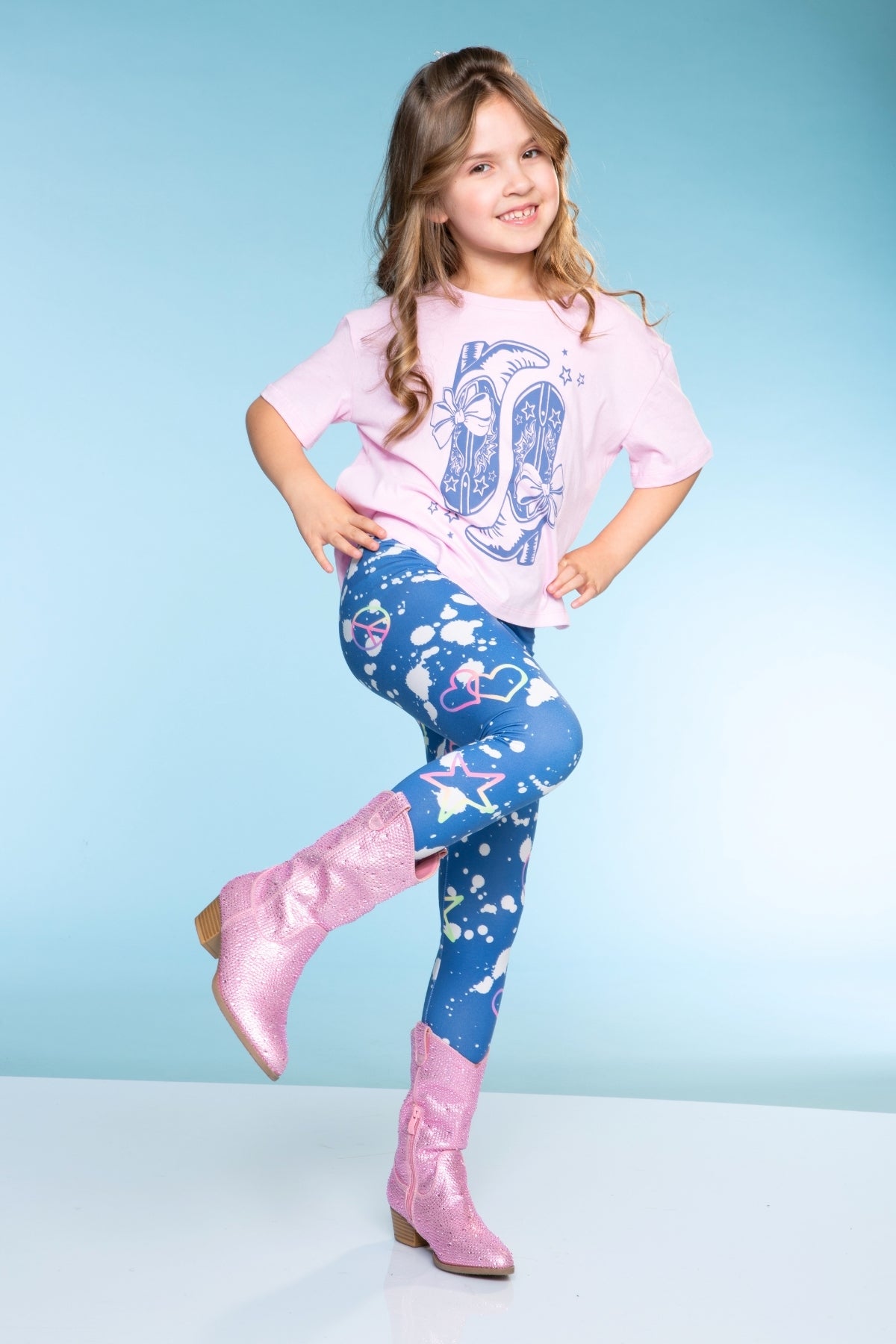 Simply Soft Long Legging - Purple Graffiti Rainbow