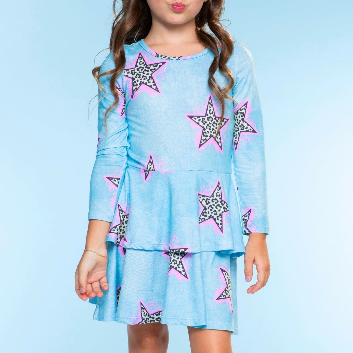 Simply Soft Long Sleeve Ruffle Skirt Dress