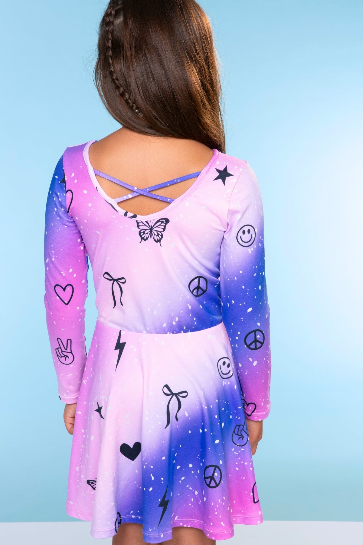 3-Pack Simply Soft L/S Dress - Black Smile | Purple Pink Elements | Rainbow Star