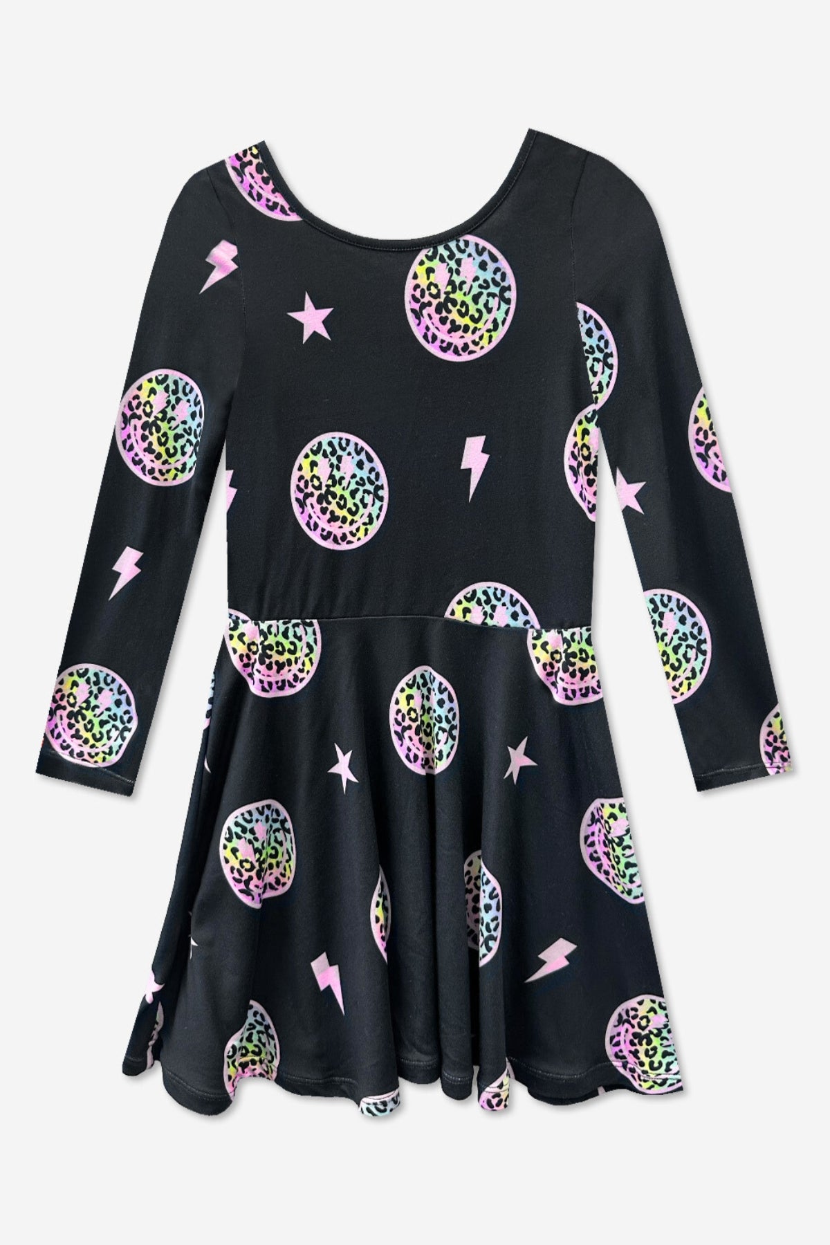 Simply Soft Long Sleeve Skater Dress - Purple Pink Elements