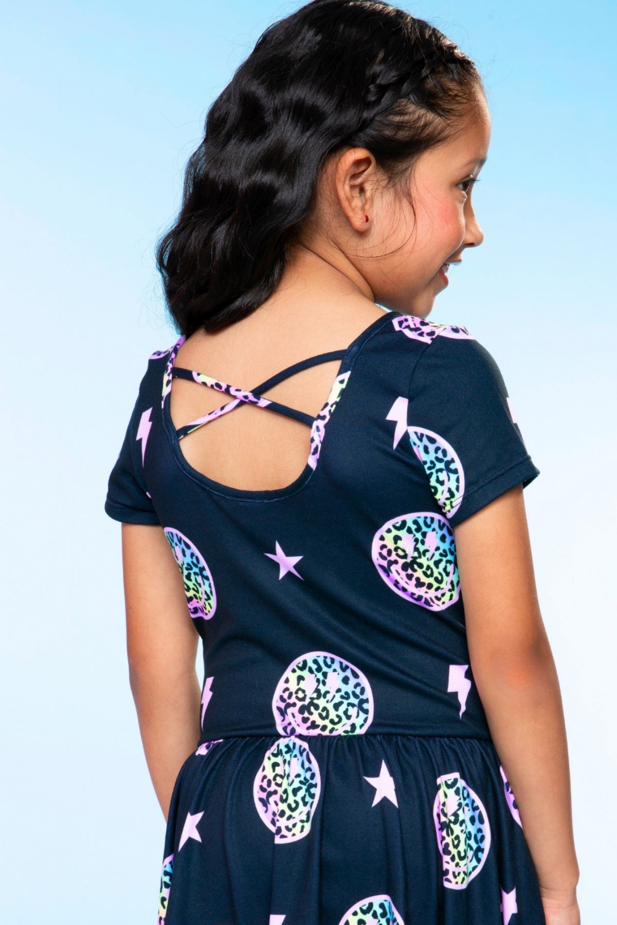 Simply Soft Short Sleeve Be Happy Dress - Tie Dye Rainbow Donuts - NEW!