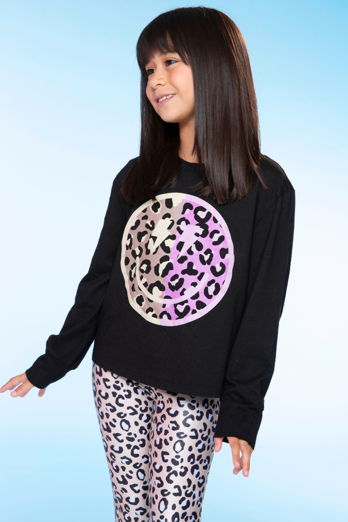 Washed Cotton Long Sleeve Easy Tee - Pink Bolt