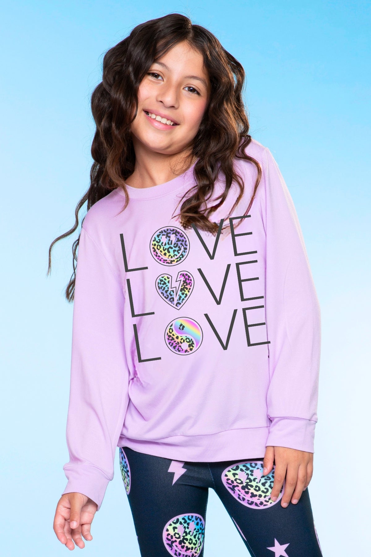 Simply Soft Long Sleeve Crew Top - Lilac Leopard Love