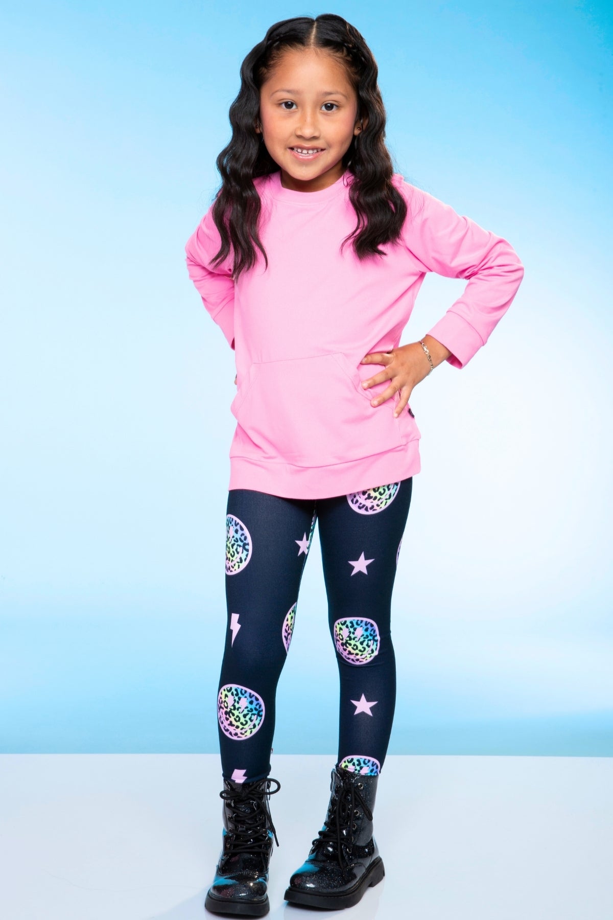 Simply Soft Long Legging - Purple Graffiti Rainbow
