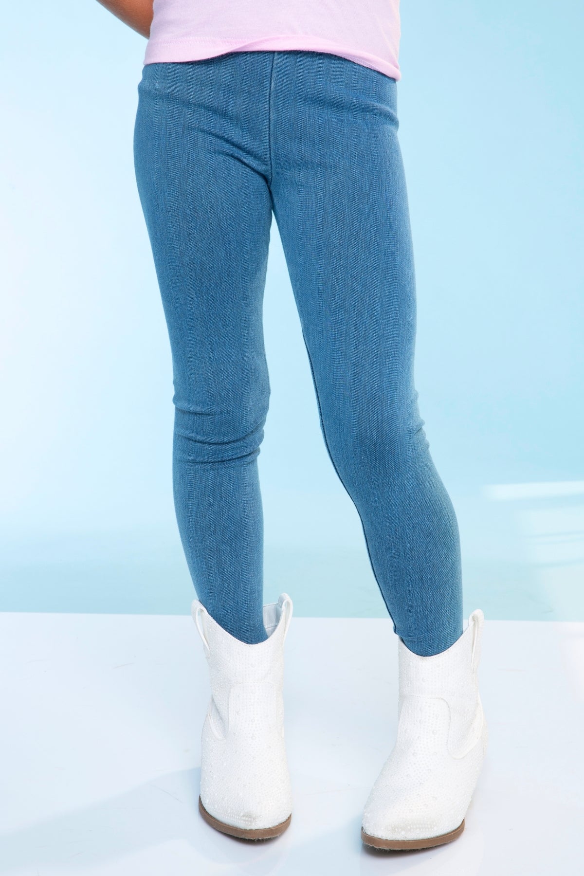 Super Stretch Soft Denim Long Jegging - Light Vintage Denim