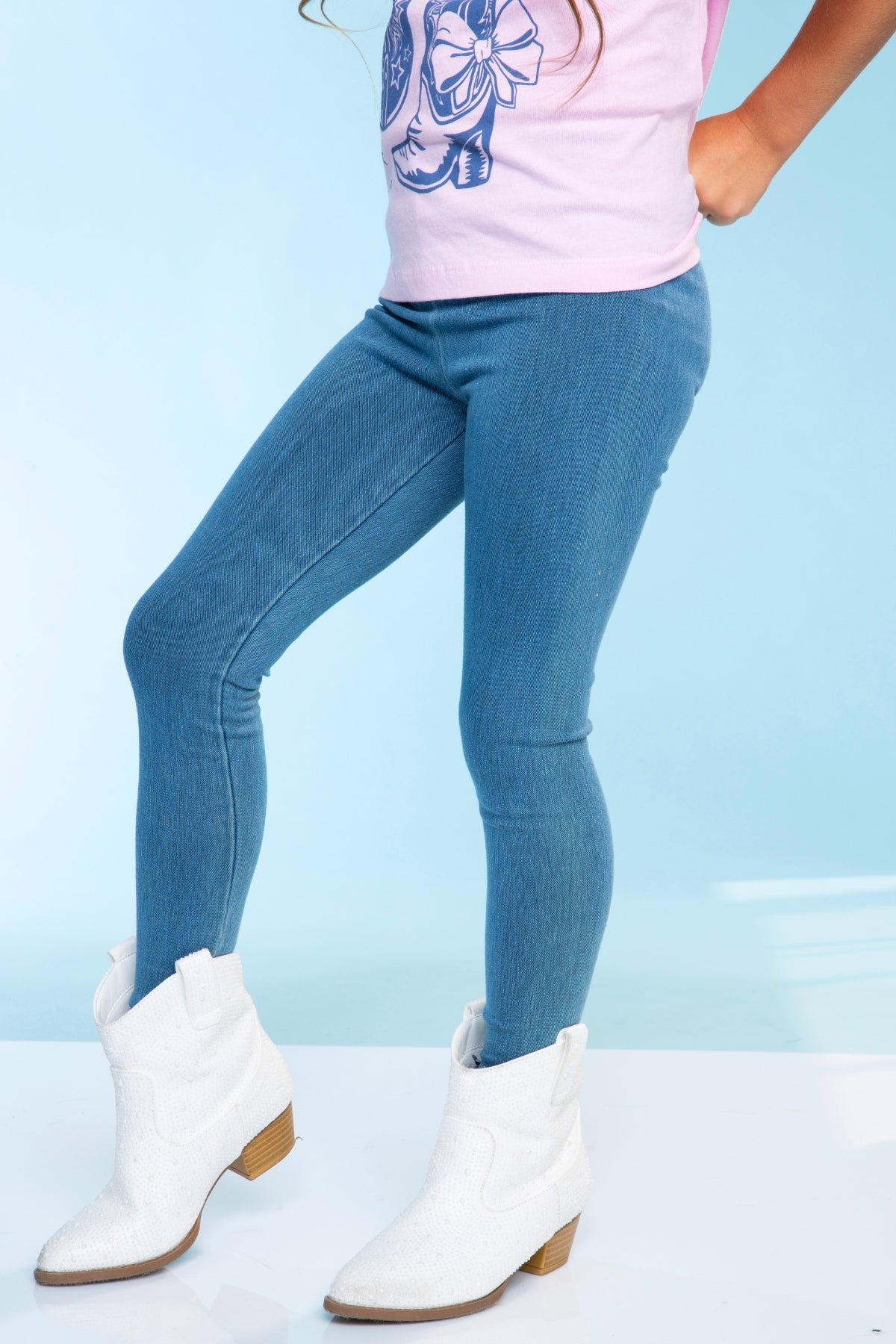 Super Stretch Soft Denim Long Jegging - Light Vintage Denim