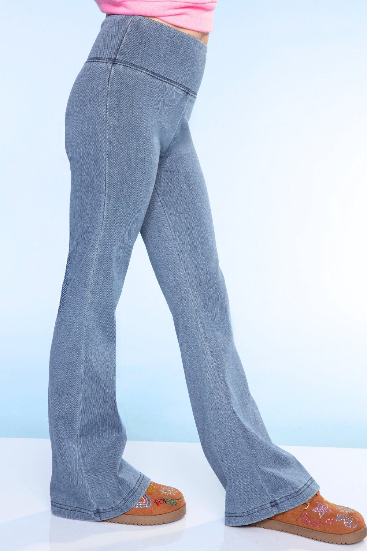Super Stretch Soft Denim Flare Jegging - Light Blue Denim - NEW!