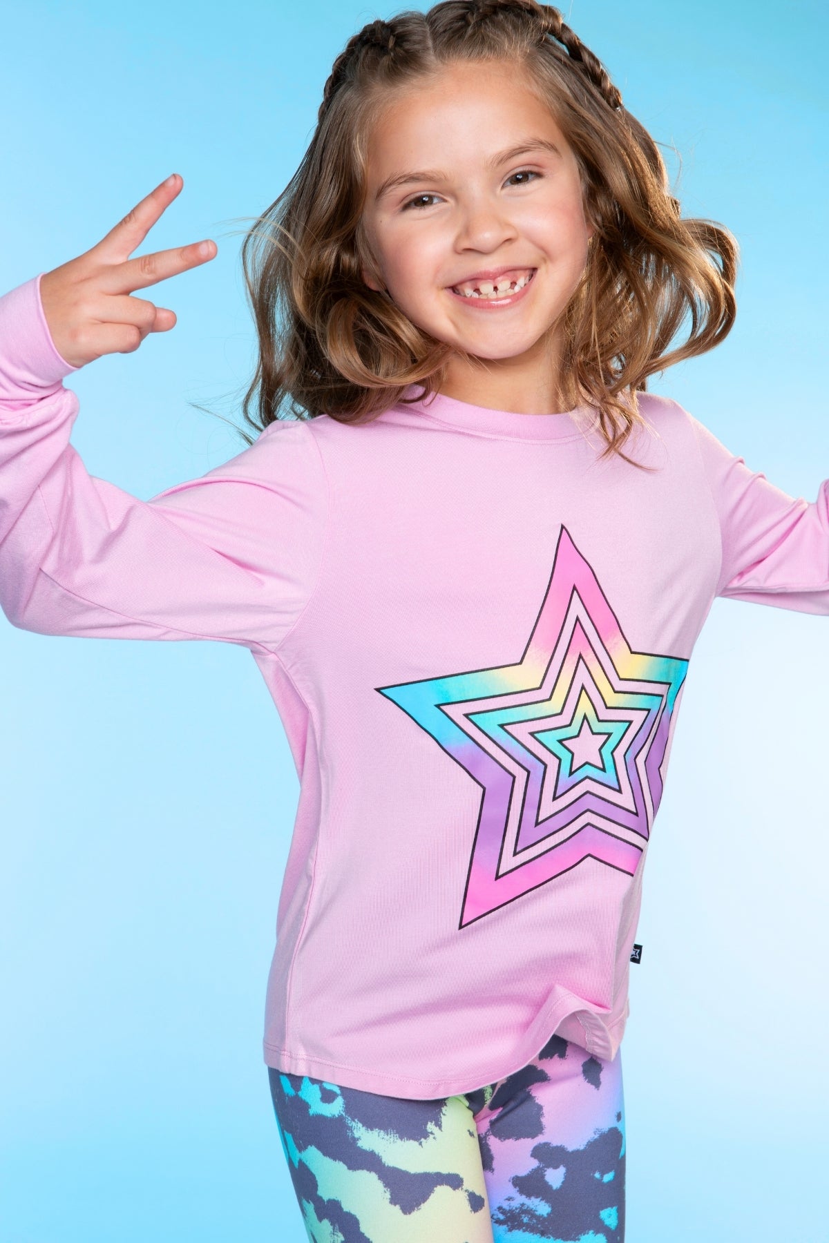 Modal Long Sleeve Shirttail Top - Black Ombre Emojis
