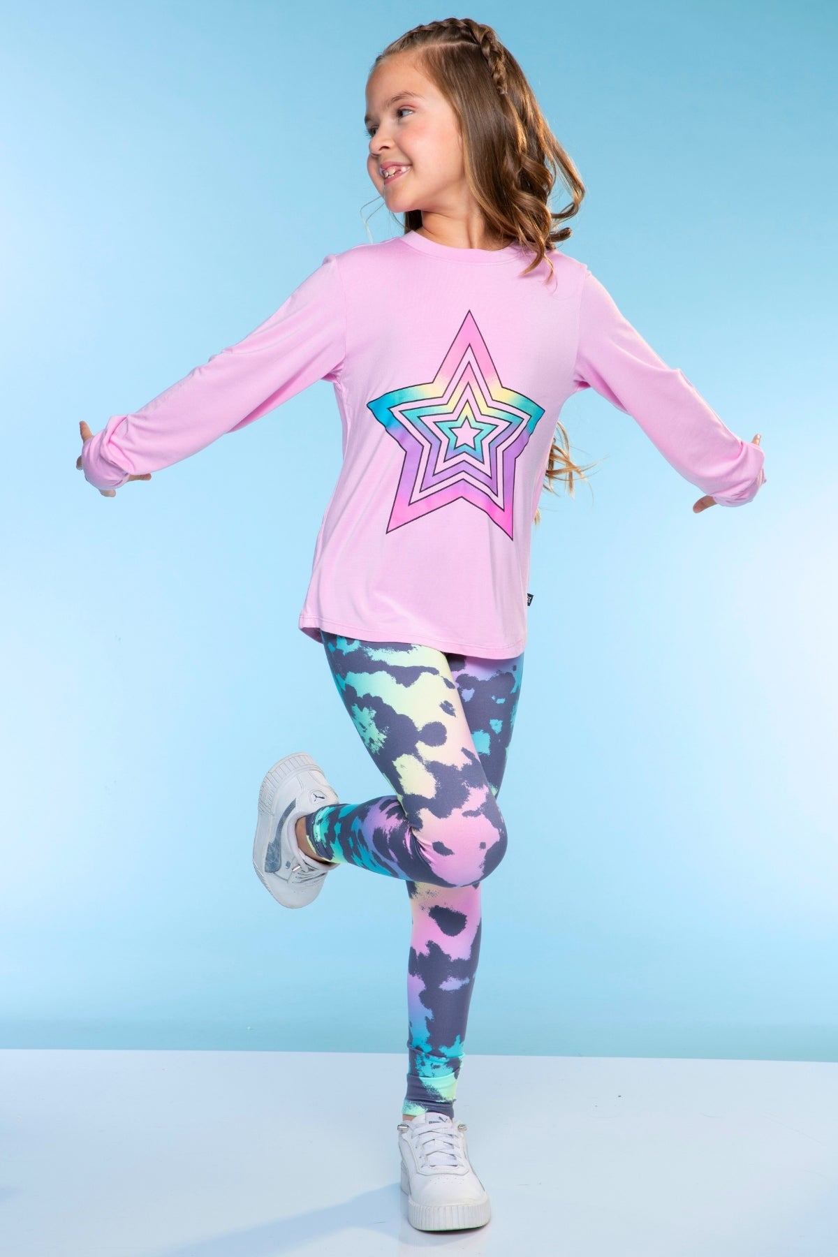 Modal Long Sleeve Shirttail Top - Black Ombre Emojis