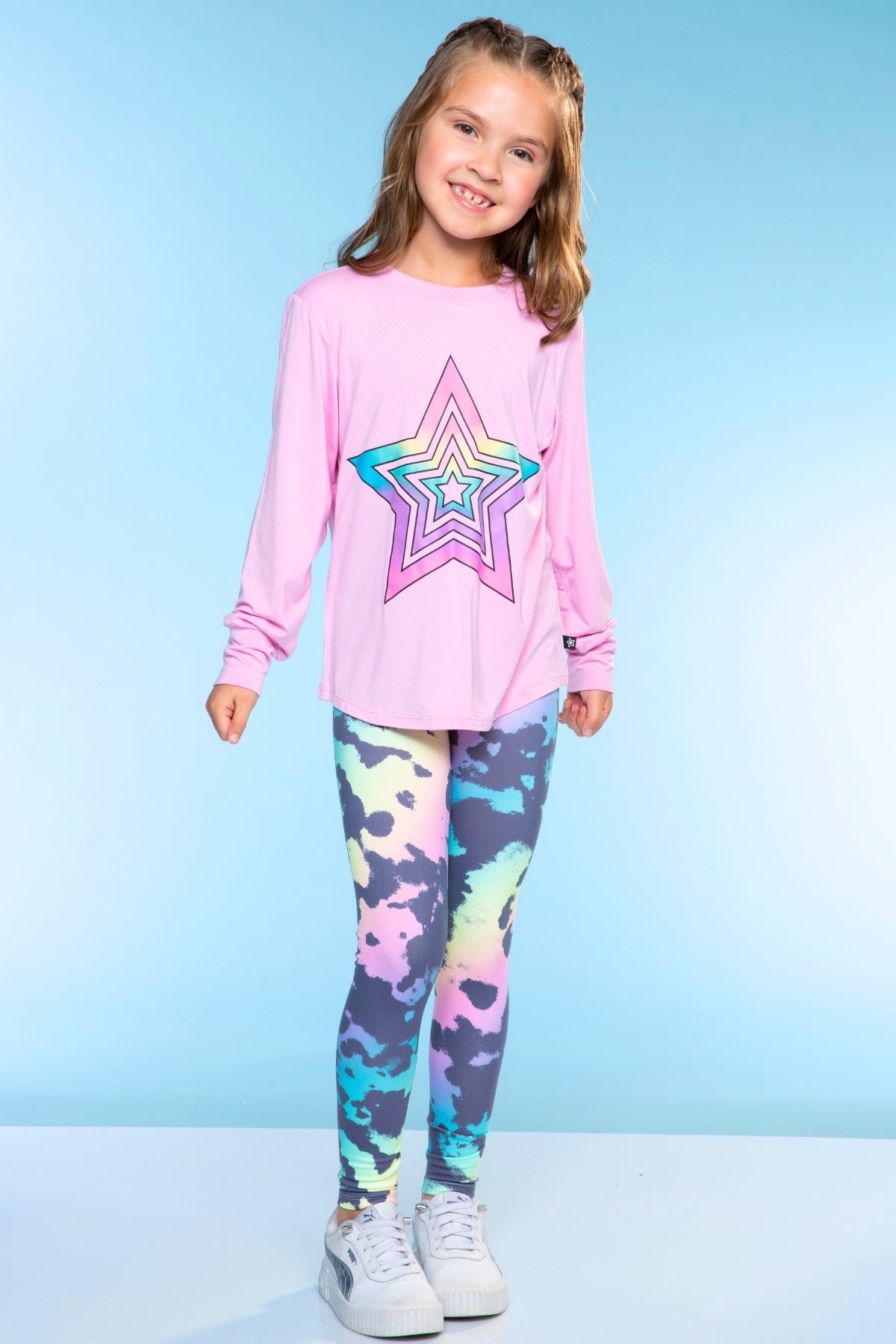 Simply Soft Long Legging - Purple Graffiti Rainbow