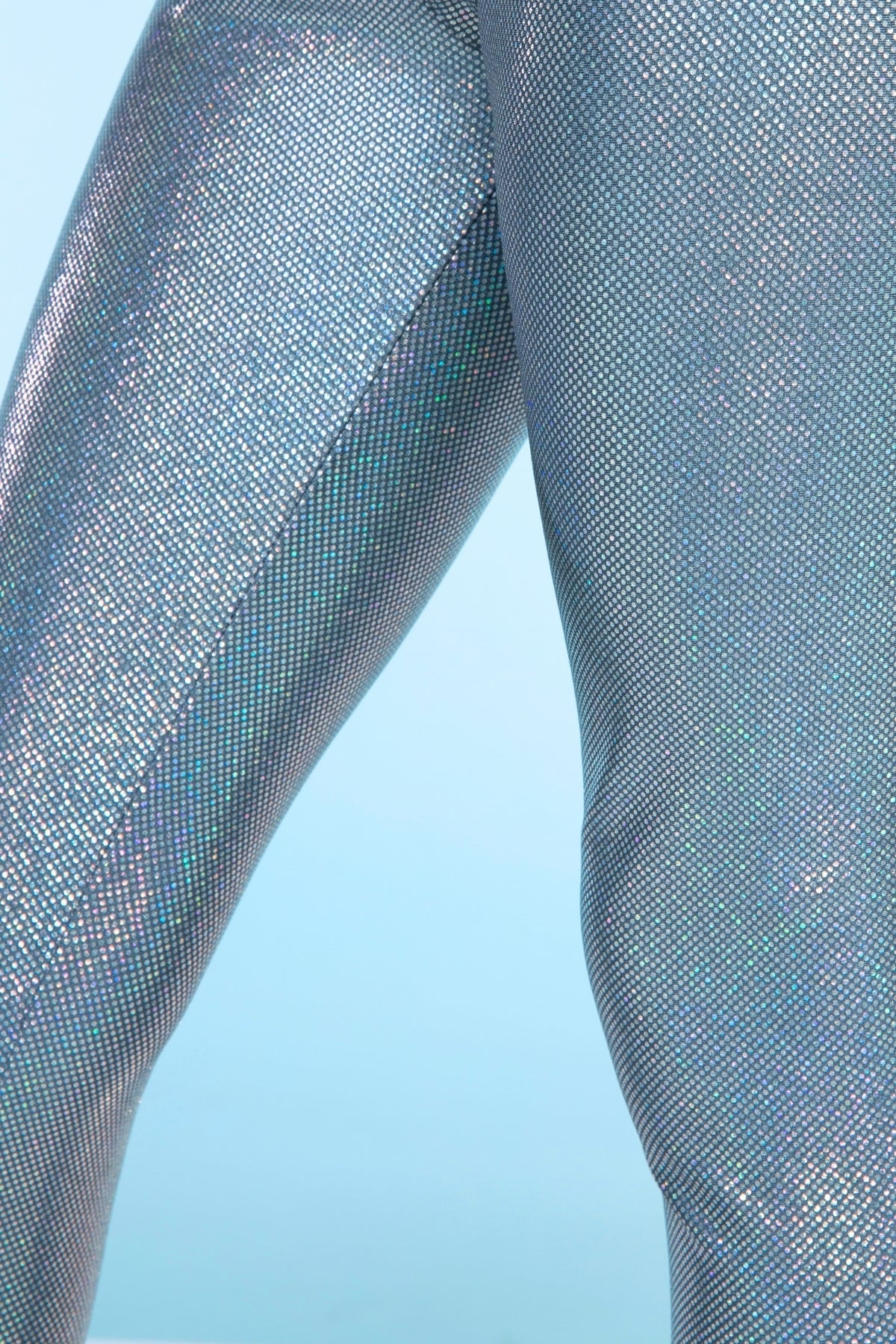 High Shine Long Legging - Silver Glitter