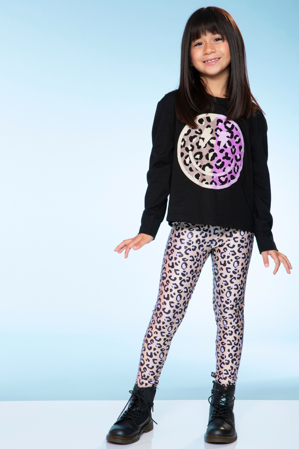 Glitter Foil High Shine Legging - Black Sparkle Rainbow Gummy Bear
