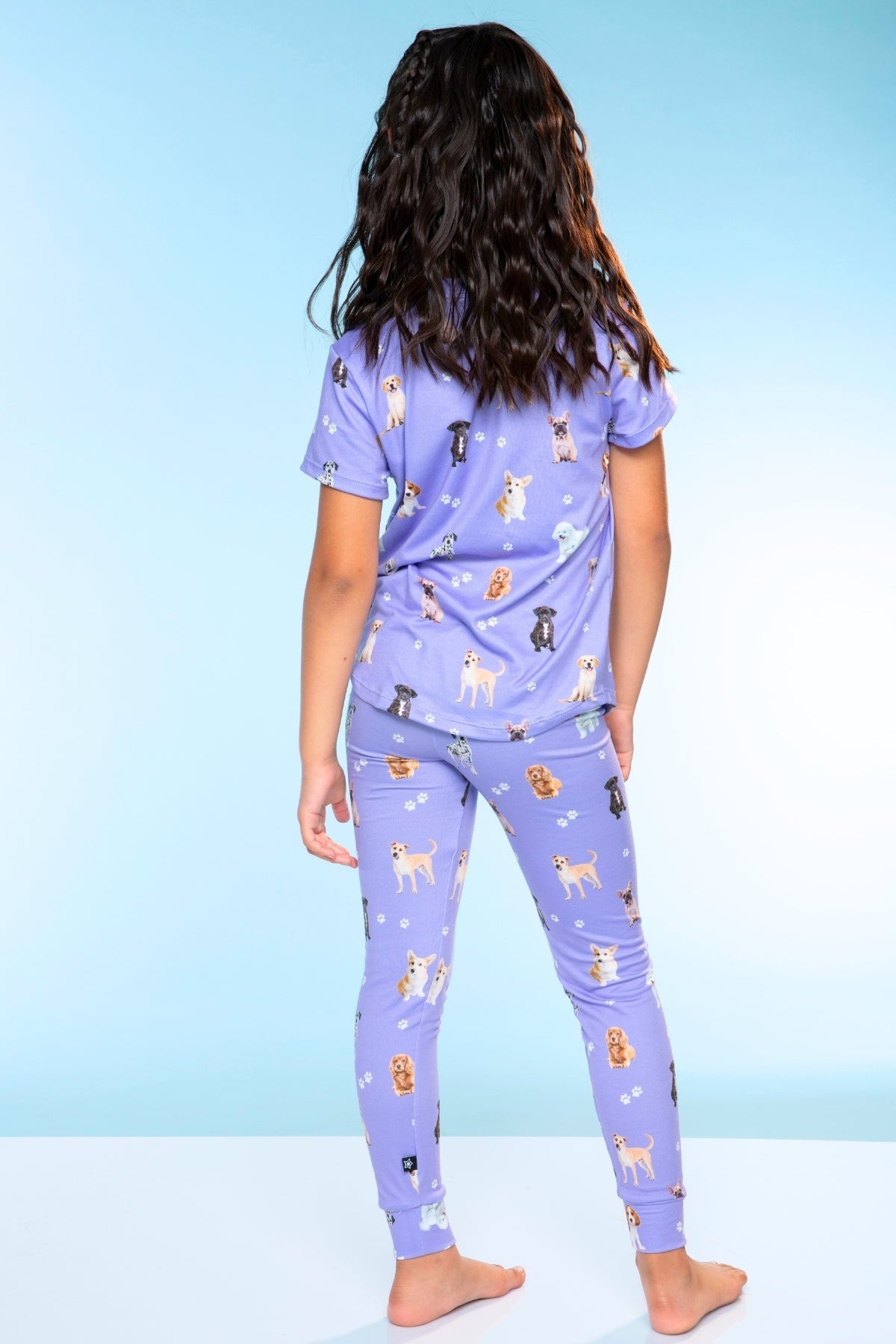 Simply Soft Short Sleeve Tee & Slim Lounge Pant - Lilac Puppy