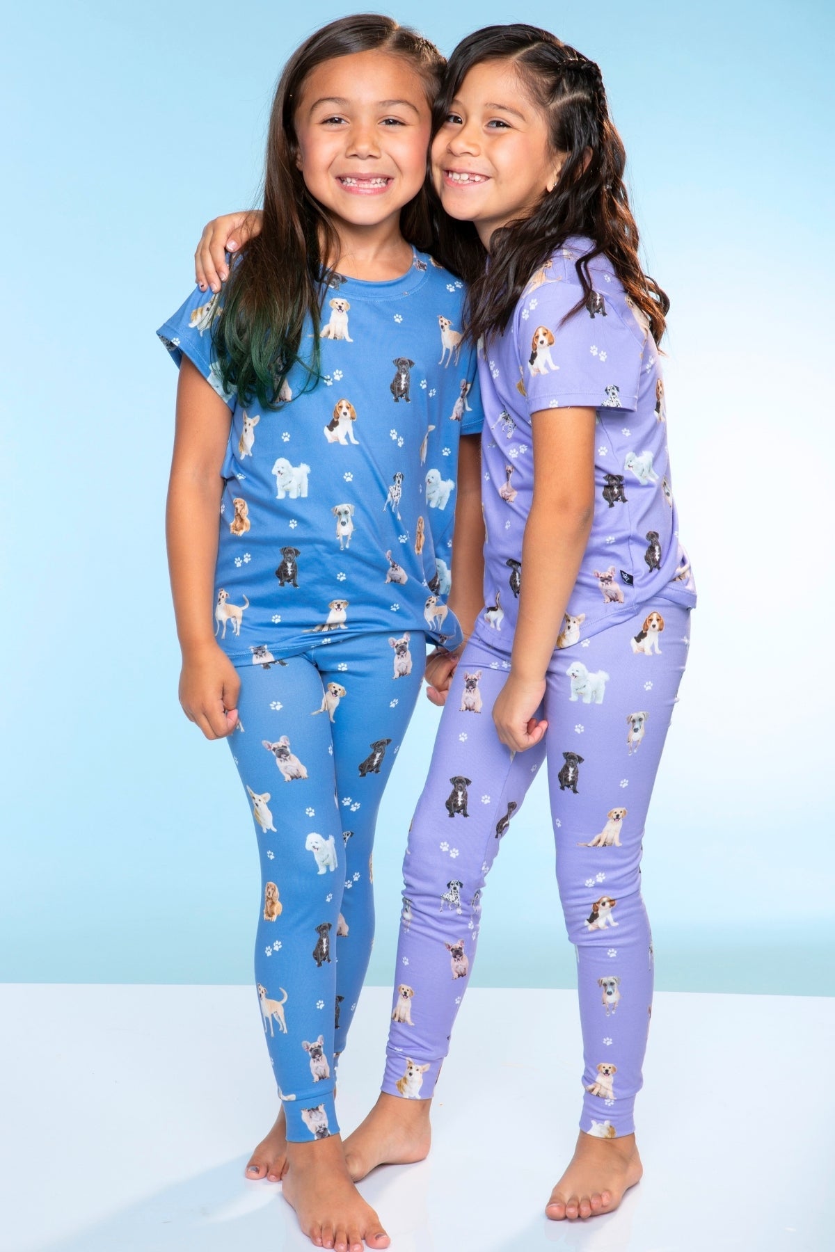 Simply Soft Short Sleeve Tee & Slim Lounge Bottom - Vintage Blue Puppy