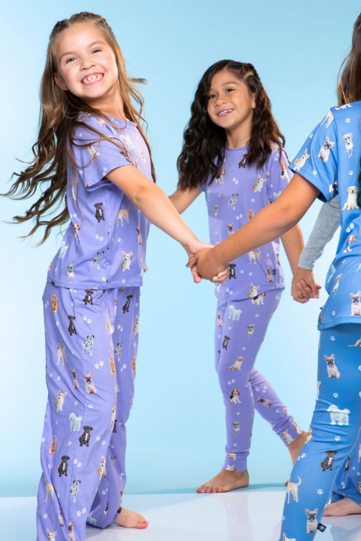 Simply Soft Short Sleeve Tee & Slim Lounge Bottom - Vintage Blue Puppy