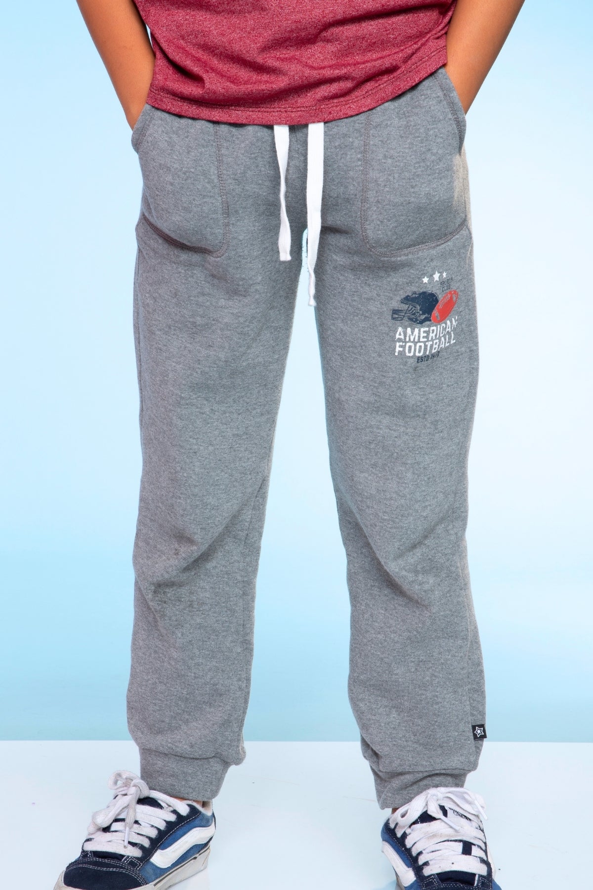 Cotton Soft French Terry Cozy Jogger - Medium Grey Football
