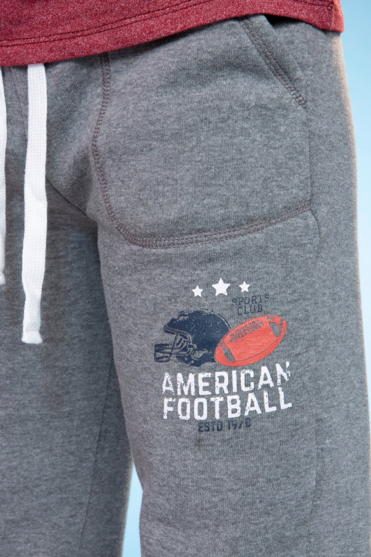 Cotton Soft French Terry Cozy Jogger - Medium Grey Football