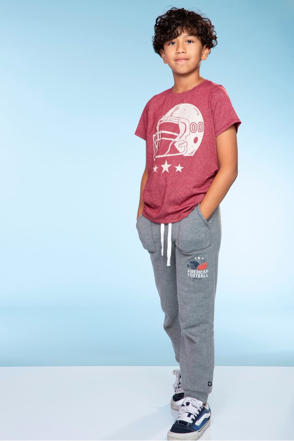 Cotton Soft French Terry Cozy Jogger - Medium Grey Football