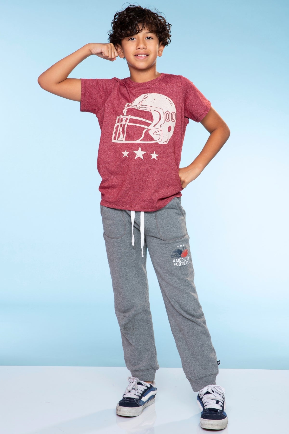 Cotton Soft French Terry Cozy Jogger - Medium Grey Football
