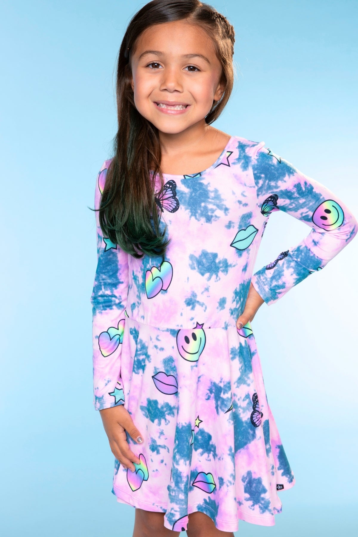 Simply Soft Long Sleeve Be Happy Dress.. - Rainbow Star