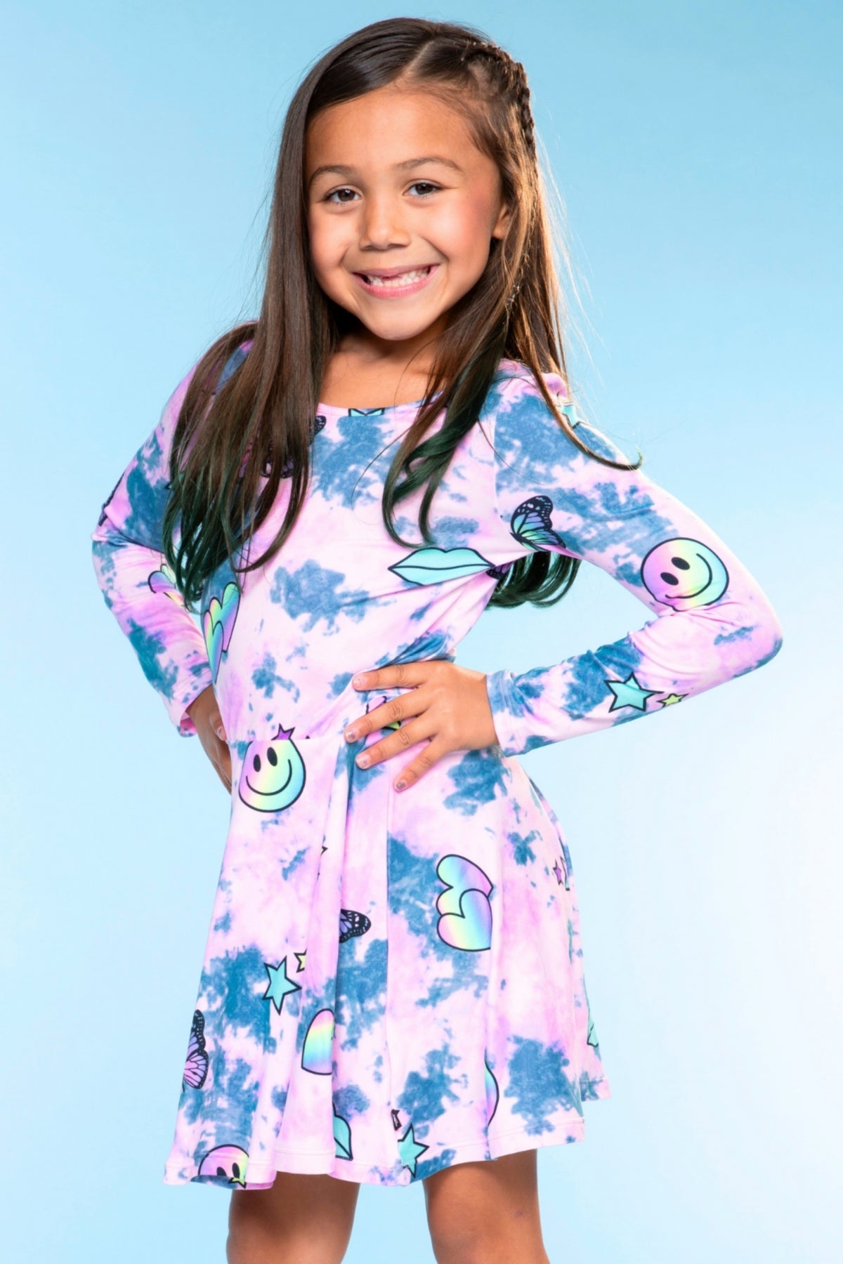 Simply Soft Long Sleeve Be Happy Dress.. - Rainbow Star