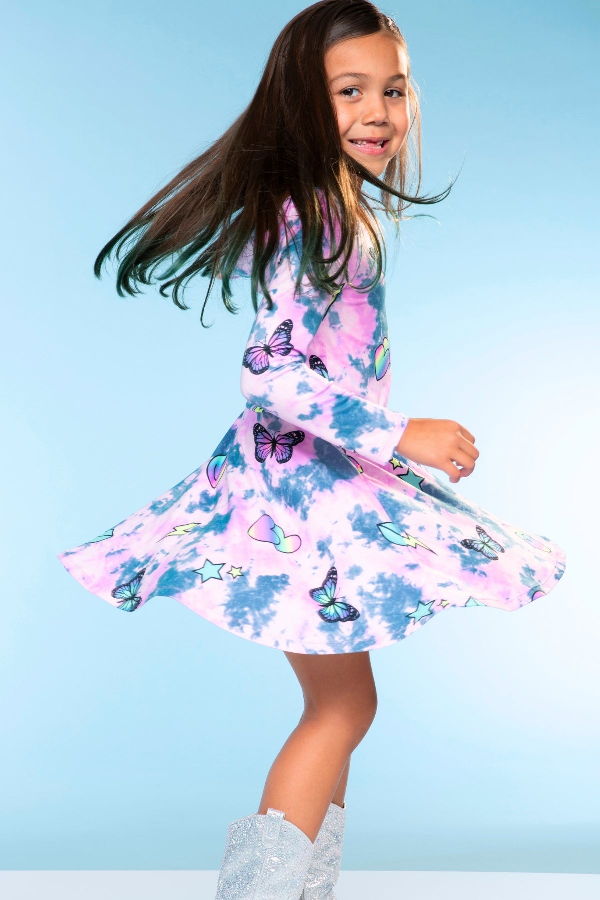 Simply Soft Long Sleeve Be Happy Dress.. - Rainbow Star